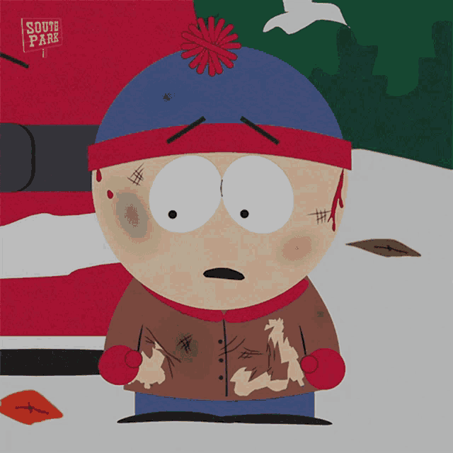 stan marsh from south park has a bloody face