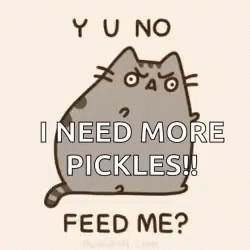 Yu No Feed Me Pickles GIF - Yu No Feed Me Pickles Pusheen GIFs