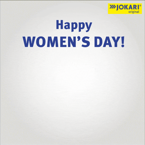 a greeting card for women 's day with a bouquet of blue flowers