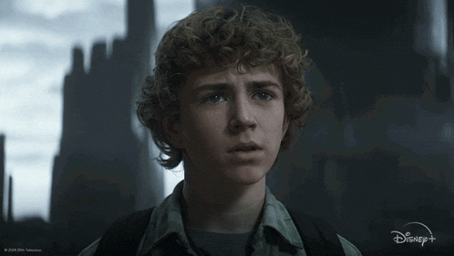 a young man with curly hair says what in a disney + ad
