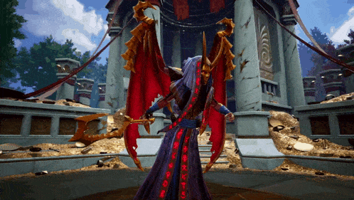a video game character with wings and a sword