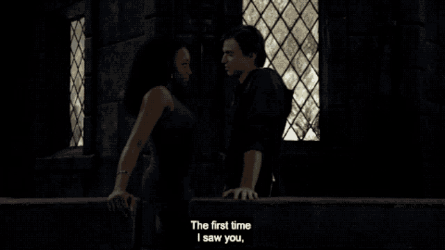 a man and a woman are standing next to each other and the man says i knew you were someone special