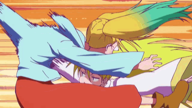 a cartoon of a man and a woman wrestling