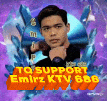 a picture of a man with the words " to support emirz ktv 666 " behind him