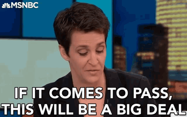 a woman is saying if it comes to pass , this will be a big deal