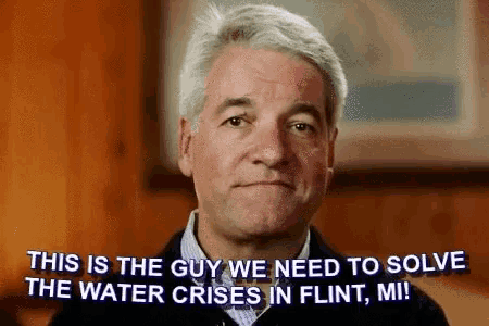 a man is talking about the water crisis in flint mi