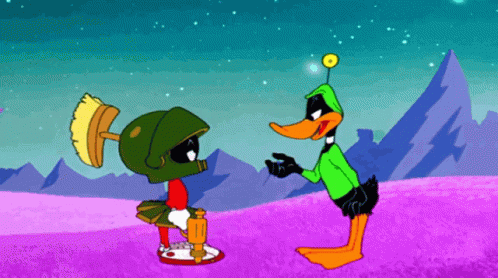 Daffy Duck Marvin The Martian GIF - Daffy Duck Marvin The Martian Disintegrate GIFs