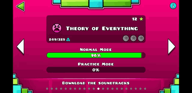 a screenshot of a video game called geometry dash