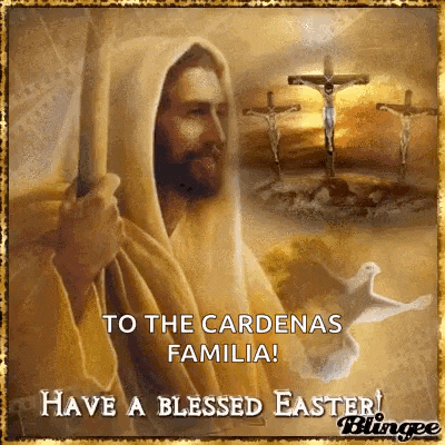 a picture of jesus with the words have a blessed easter on it