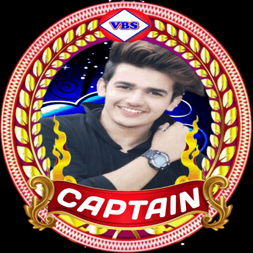 a picture of a young man with the name captain written on it