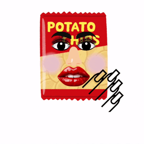 a package of potato chips with a face on it