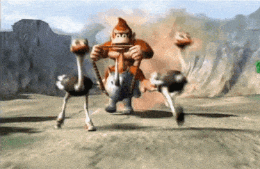 Donkey Kong Racing Rambi GIF - Donkey Kong Racing Donkey Kong Rambi GIFs