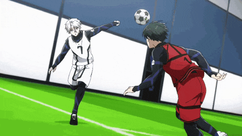 a soccer player with the number 7 on his jersey is kicking a soccer ball