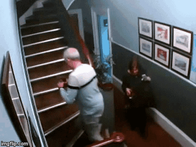 Drunk Couple Stairs Falling GIF - Drunk Couple Stairs Falling GIFs