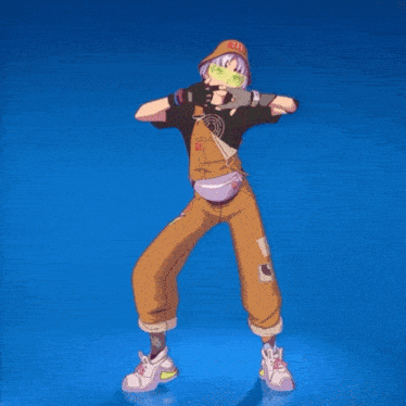 a cartoon character wearing overalls and a hat with a sticker on it that says ' i love you '
