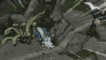 an aerial view of a cartoon scene with a monster and a cloud