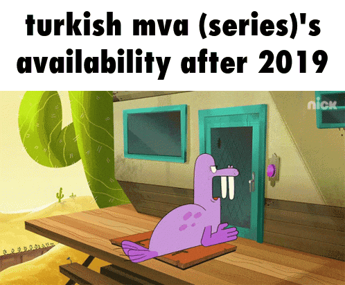 a cartoon of a dinosaur sitting on a picnic table with the words turkish mva series 's availability after 2019