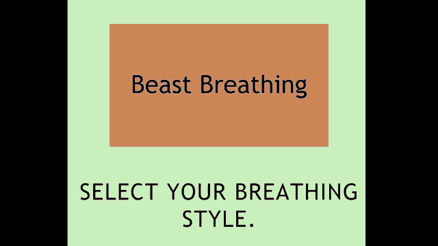 a black and white sign that says `` moon breathing '' and `` select your breathing style ''