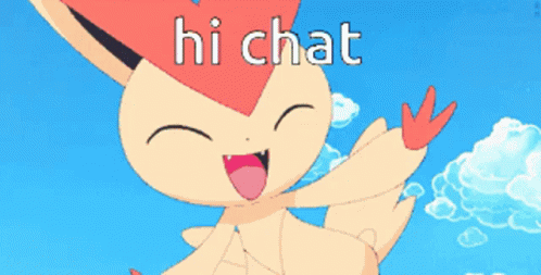 Victini Hi Chat GIF - Victini Hi Chat Wave GIFs