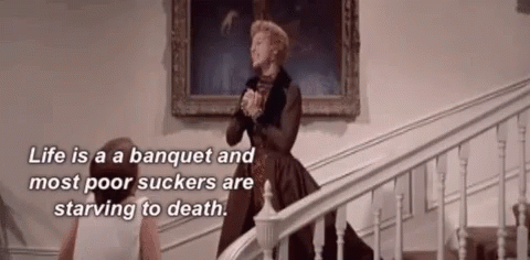 Auntie Mame Banquet GIF - Auntie Mame Banquet Starving To Death GIFs