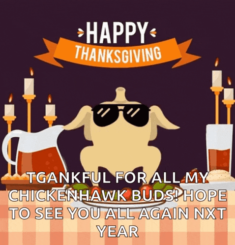 a thanksgiving card with a turkey wearing sunglasses
