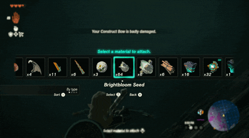 a screenshot of a video game that says brightbloom seed on it