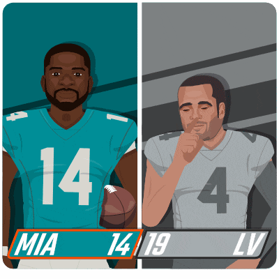 two miami dolphins football players mia 14 and lv standing next to each other