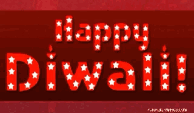 a sign that says happy diwali with stars on it