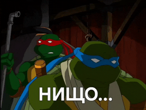 two teenage mutant ninja turtles are standing next to each other with the caption nihilo