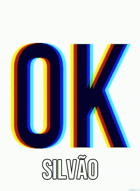 a sign that says ok silvao with a glitch effect