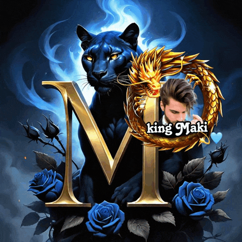 a picture of a panther with a dragon and the name king maki on it