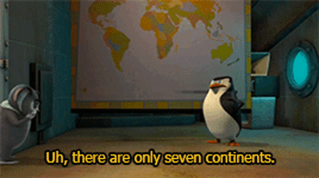 The Penguins Of Madagascar Maurice GIF - The Penguins Of Madagascar Maurice Uh There Are Only Seven Continents GIFs