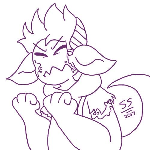 a drawing of a monster with a question mark and the year 2017