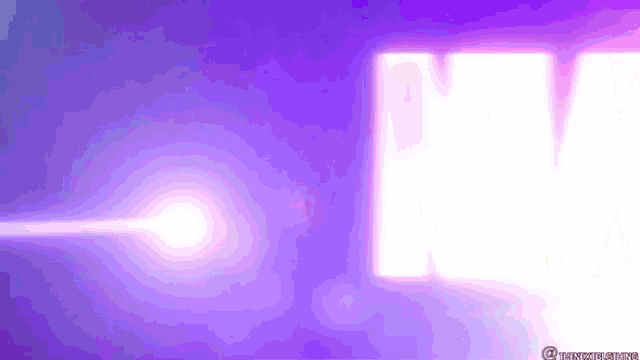 a purple background with a white light coming out of it and the letter m .