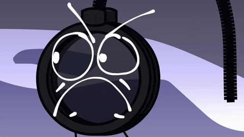 a cartoon drawing of a clock with a sad face drawn on it