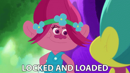 Locked And Loaded Poppy GIF - Locked And Loaded Poppy Trolls The Beat Goes On GIFs