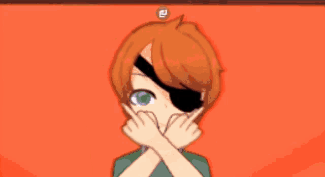 a cartoon character with tears coming out of his eyes and giving the middle finger