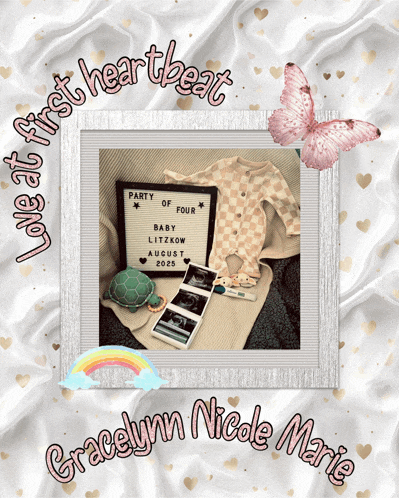 a picture of baby gracelynn nicole marie in a white frame