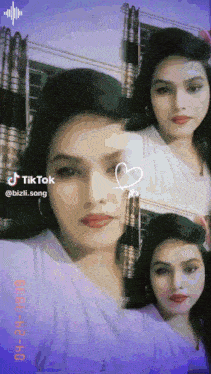 a woman 's face is displayed on a tiktok app