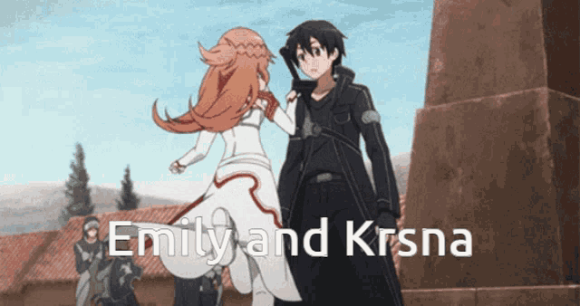 a picture of emily and krsna with a man and woman