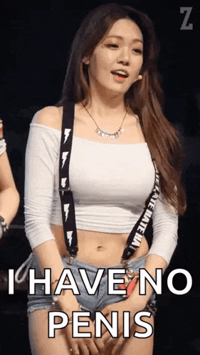 a woman in a white crop top and suspenders is holding her pants in her hands .