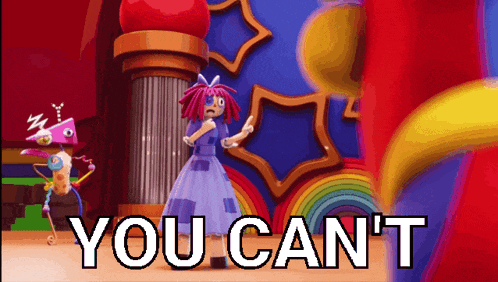 a cartoon scene with the words " you can 't " at the bottom