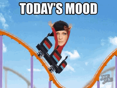 a roller coaster with the words today 's mood on the top
