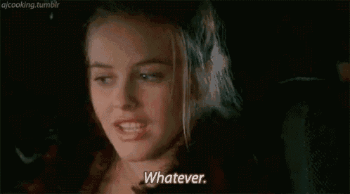 a woman is sitting in the back seat of a car with her eyes closed and saying `` whatever '' .