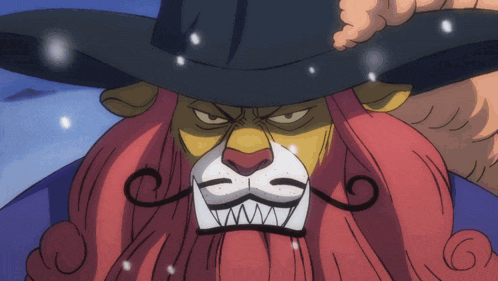 a cartoon drawing of a man with a lion face