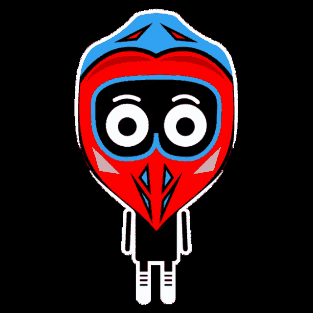 a cartoon of a person wearing a helmet with the number 66 on it