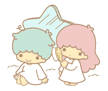 a girl brushes a boy 's hair while a boy looks at himself in a mirror