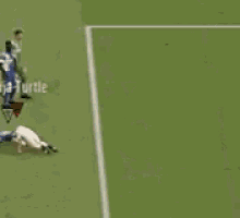 a group of soccer players are playing a game on a field and one player has the number 23 on his shirt