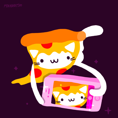 Pizza Selfie GIF - Pizza Cat Cartoon GIFs