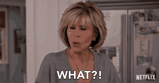 a woman says what in front of a netflix ad